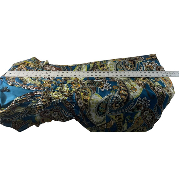 JBS Paisley Print Multicolor Empire Waist Short Sleeve Dress Size 10 Boho - Picture 7 of 11